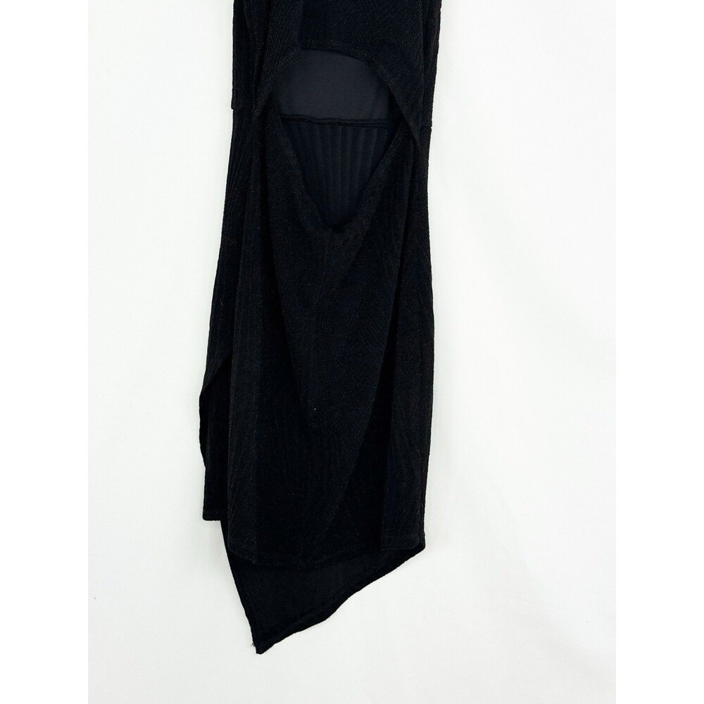 Speechless Black Bodycon Dress Small NWT Cutout Back Glitter Knit Sheer Hem - Picture 14 of 16